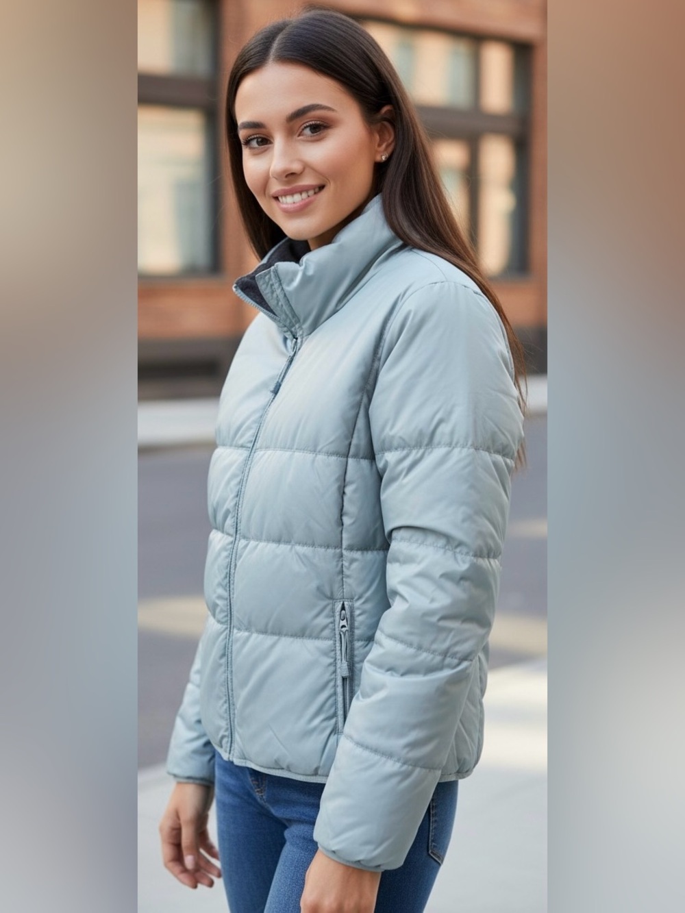 Xhilaration Blue Puffer with removable sleeves size Large